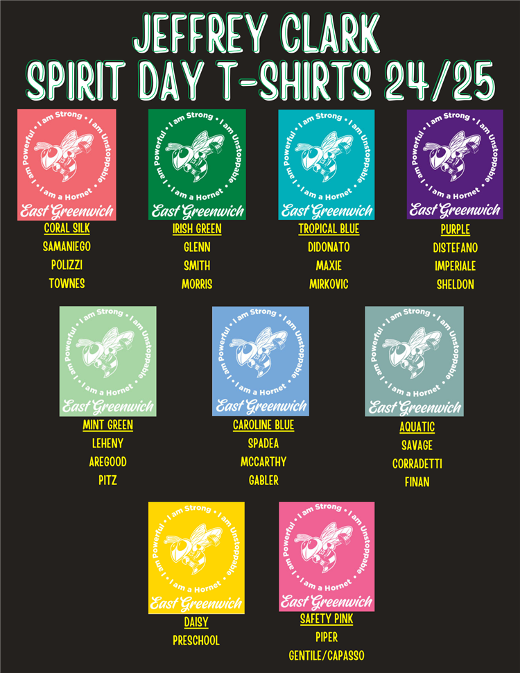 Jeffrey Clark Field Day/Spirt Day T-Shirts